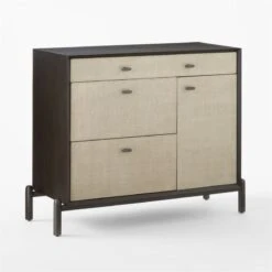 Perch Lacquered Linen File Cabinet -Nesto Store PerchFileCredenza3QSSS23