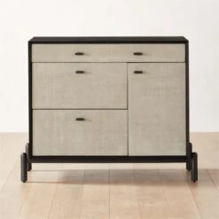 Perch Lacquered Linen File Cabinet