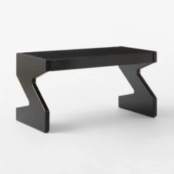 Perno 2-Drawer High-Gloss Black Oak Wood Desk -Nesto Store PernoDesk3QBSSS23