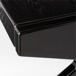 Perno 2-Drawer High-Gloss Black Oak Wood Desk -Nesto Store PernoDeskAVSSS23