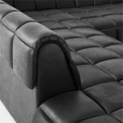 Pezzo 6-Piece L-Shaped Black Leather Sectional Sofa With Left Arm -Nesto Store Pezzo6PcBlkLthrLASectAVSSS23