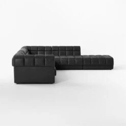 Pezzo 6-Piece L-Shaped Black Leather Sectional Sofa With Left Arm -Nesto Store Pezzo6PcBlkLthrLASectSDSSS23