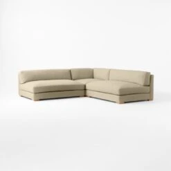 Piazza 3-Piece Modular Camel Brown Boucle Sectional Sofa With White Oak Legs -Nesto Store Piazza3PcCmBcDbApSfWOkLg3QSSF23