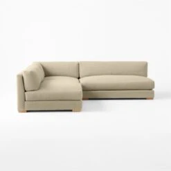 Piazza 3-Piece Modular Camel Brown Boucle Sectional Sofa With White Oak Legs -Nesto Store Piazza3PcCmBcDbApSfWOkLgSDSSF23