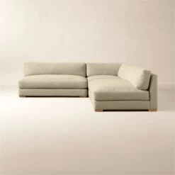 Piazza 3-Piece Modular Camel Brown Boucle Sectional Sofa With White Oak Legs