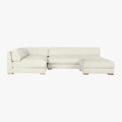 Piazza 4-Piece Modular White Linen Sectional With Ottoman 127'' -Nesto Store PiazzaSnow4PcModFSfSect3QF19