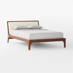 Pietro Woven Ivory Leather Queen Bed -Nesto Store PietroWovenIvryLthrQBed3QSSF22
