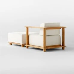 Pinet Teak Outdoor Lounge Chair And Ottoman With Textured Ivory Perennials® Cushions 13 Pinet Teak Outdoor Lounge Chair And Ottoman With Textured Ivory Perennials® Cushions -Nesto Store PinetTkODLgChairWOttoman3QBSSS23