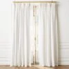 Pleated White Linen Window Curtain Panel 48"x120" -Nesto Store PleatedLnnWtCrtnPnl96inSHS22