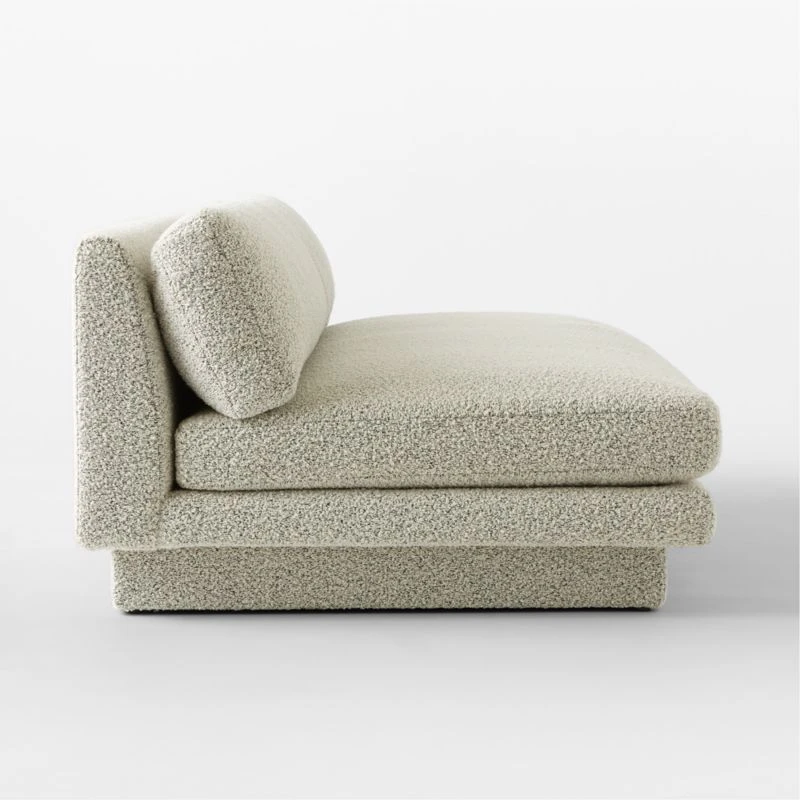 Plinth Armless Peppered Grey Boucle Sofa 8 Plinth Armless Peppered Grey Boucle Sofa - Image 6