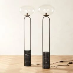 Polo Black Marble Floor Lamp -Nesto Store PoloBlkMrblFloorLampAV2SHF22