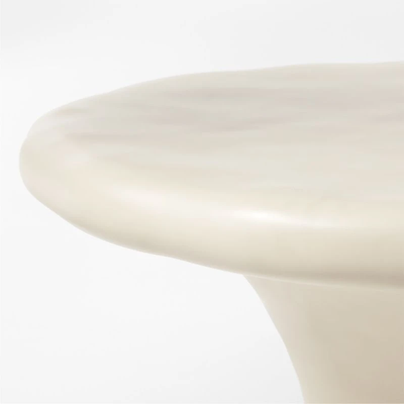 Pompeo Round Ivory Cast Resin Outdoor Coffee Table Large 7 Pompeo Round Ivory Cast Resin Outdoor Coffee Table Large - Image 5