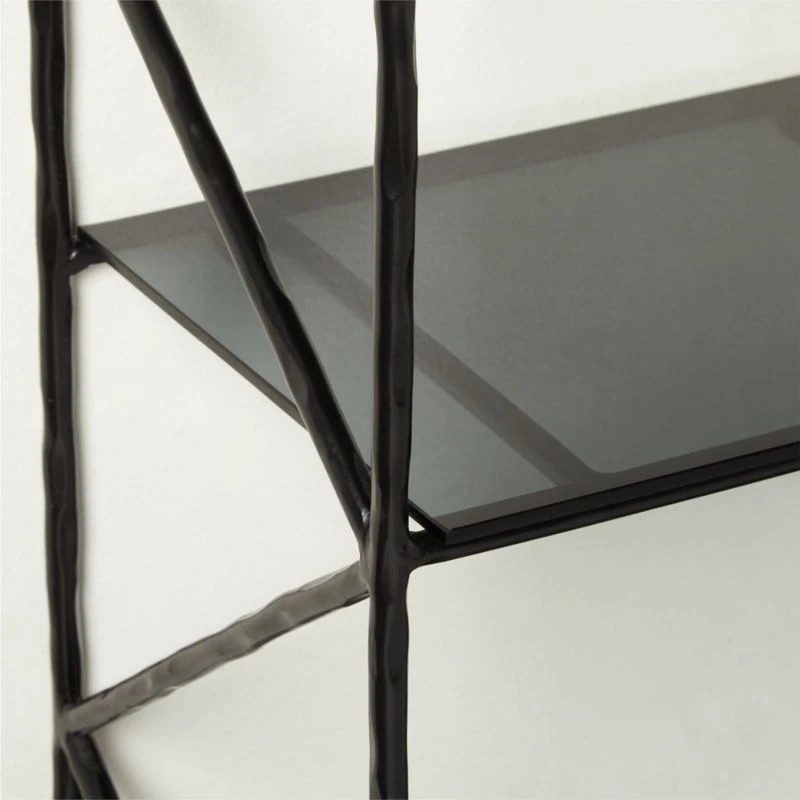 Ponte Black Metal Wall Mount Bookshelf Wide 6 Ponte Black Metal Wall Mount Bookshelf Wide - Image 4