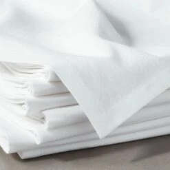 Poplin White Cloth Napkins Set Of 8 -Nesto Store PoplinWhiteNapkinS8ROF18