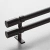 Porter Matte Black Double Curtain Rod 28"-48"x1.25" -Nesto Store PorterDbRd1p25FBMtBk28d48AVSHF21