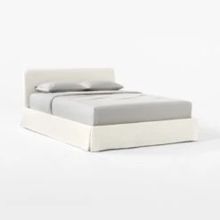 Pullover Slipcover Queen Sateen Queen Bed -Nesto Store PulloverPleatSateenQBed3QSSS21