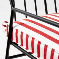 Pavilion Black Outdoor Dining Armchair With Striped Sunbrella ® Cushion Model 6470 Set Of 4 -Nesto Store PvlnBkDnChrWStdChM6470AVSSS22 1