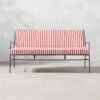 Pavilion Black Metal Outdoor Sofa With Striped Sunbrella Cushions Model 6490