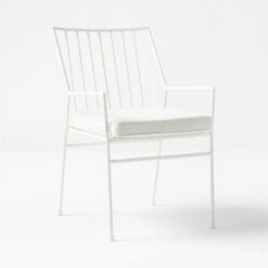 Pavilion Ivory Outdoor Dining Armchair With Ivory Sunbrella ® Cushion Model 6470 Set Of 2 -Nesto Store PvlnIvDngChrWIvyChM64703QSSS22