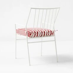 Pavilion Ivory Outdoor Dining Armchair With Striped Sunbrella ® Cushion Model 6470 Set Of 4 16 Pavilion Ivory Outdoor Dining Armchair With Striped Sunbrella ® Cushion Model 6470 Set Of 4 -Nesto Store PvlnIvDngChrWStdChM64703QBSSS22 1