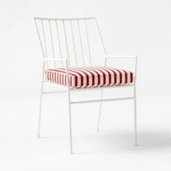 Pavilion Ivory Outdoor Dining Armchair With Striped Sunbrella ® Cushion Model 6470 Set Of 2 14 Pavilion Ivory Outdoor Dining Armchair With Striped Sunbrella ® Cushion Model 6470 Set Of 2 -Nesto Store PvlnIvDngChrWStdChM64703QSSS22