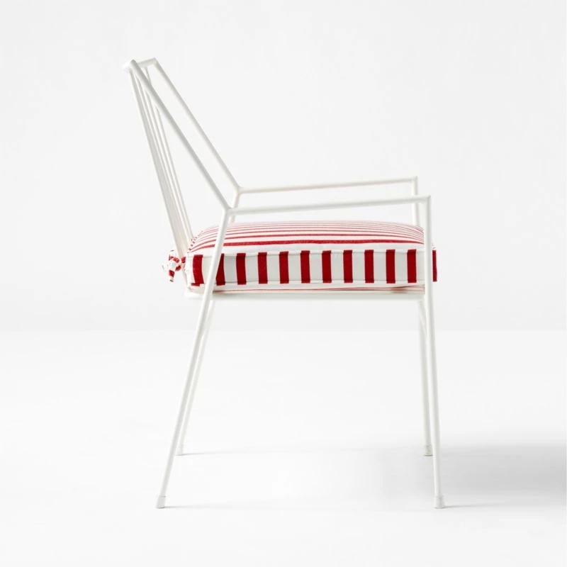 Pavilion Ivory Outdoor Dining Armchair With Striped Sunbrella ® Cushion Model 6470 Set Of 4 8 Pavilion Ivory Outdoor Dining Armchair With Striped Sunbrella ® Cushion Model 6470 Set Of 4 - Image 6