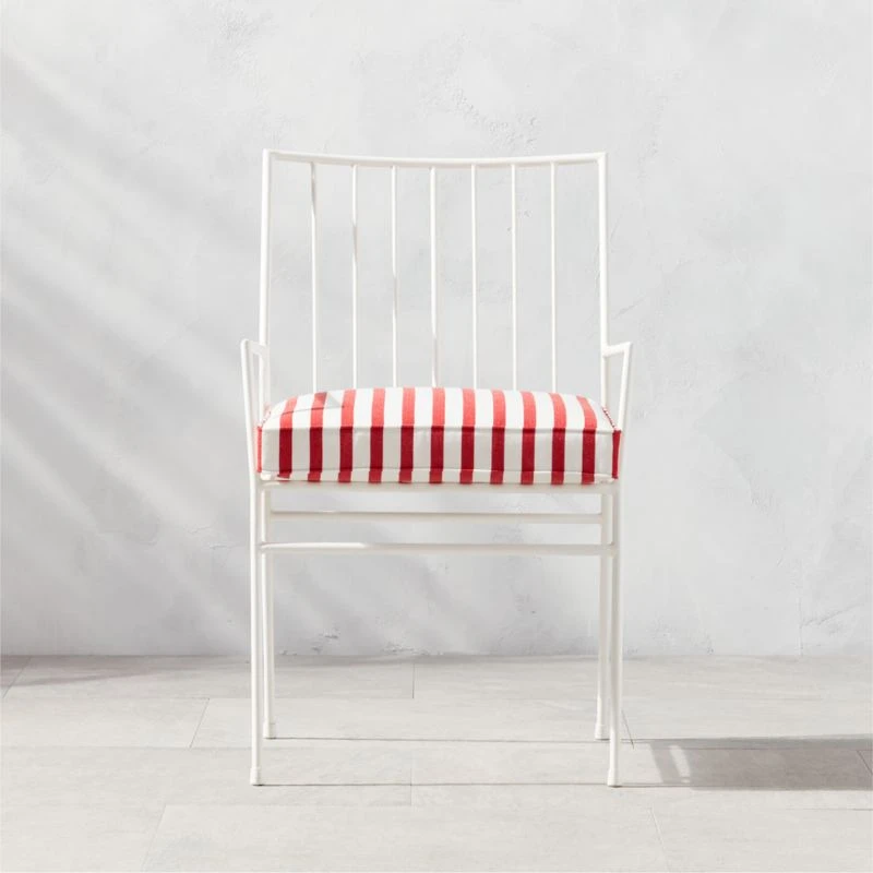 Pavilion Ivory Outdoor Dining Armchair With Striped Sunbrella ® Cushion Model 6470 Set Of 4 3 Pavilion Ivory Outdoor Dining Armchair With Striped Sunbrella ® Cushion Model 6470 Set Of 4