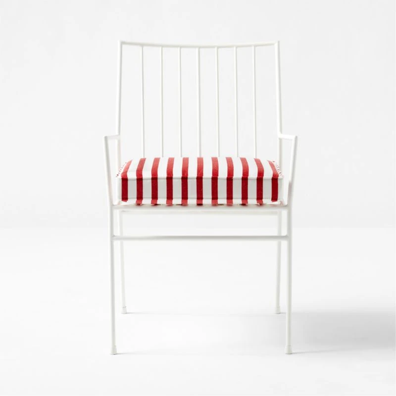 Pavilion Ivory Outdoor Dining Armchair With Striped Sunbrella ® Cushion Model 6470 Set Of 4 6 Pavilion Ivory Outdoor Dining Armchair With Striped Sunbrella ® Cushion Model 6470 Set Of 4 - Image 4