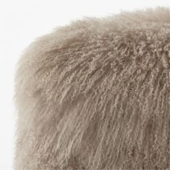 Bozzi Taupe Mongolian Sheepskin Ottoman -Nesto Store RCBozziDkGyMglnShsknOttmnAVSSF22
