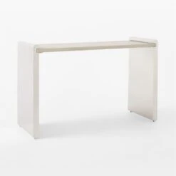Raggio Stainless Steel Desk With White Wood Top -Nesto Store RaggioPolishedSSDesk3QSSF22