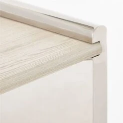 Raggio Stainless Steel Desk With White Wood Top -Nesto Store RaggioPolishedSSDeskAVSSF22