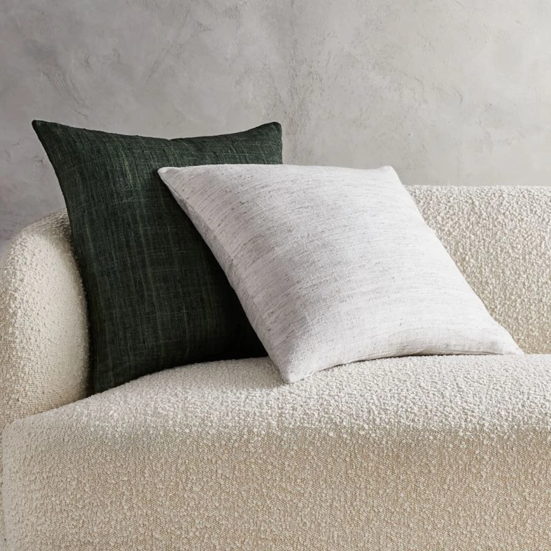 Raj Green Silk Throw Pillow With Feather-Down Insert 20" 5 Raj Green Silk Throw Pillow With Feather-Down Insert 20" - Image 3