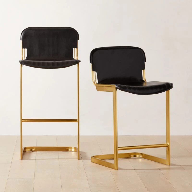 Rake Black Counter Stool Set Of 2 4 Rake Black Counter Stool Set Of 2 - Image 2