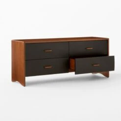 Ralston Low 4-Drawer Wood Dresser -Nesto Store RalstonWltNLthLowDrssr3QAVSSS23