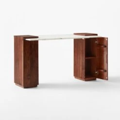 Reach White Marble-Top Desk 14 Reach White Marble-Top Desk -Nesto Store ReachMarbleNAshDesk3QAVSSS23