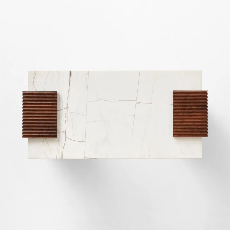 Reach White Marble-Top Desk 11 Reach White Marble-Top Desk - Image 9