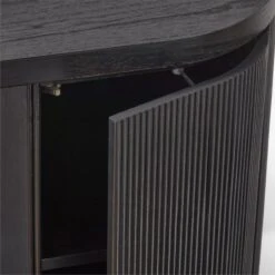 Reid Oval Black Wood Storage Desk -Nesto Store ReidEbonizedDeskAVSSS23