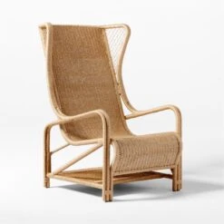 Remo Rattan Wingback Outdoor Lounge Chair -Nesto Store RemoWingBackChair3QSSS23