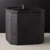 Rene Lacquered Linen Matte Black Ice Bucket