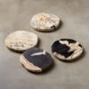 Ring Petrified Wood Coasters Set Of 4 -Nesto Store RingPetrifiedWdCstrsS4SHS19