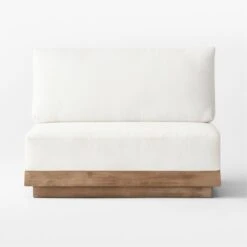 Riposo Wood Armless Outdoor Chair With Boucle Sunbrella ® Cushions -Nesto Store RiposoTeakArmlessChairSOSSS22