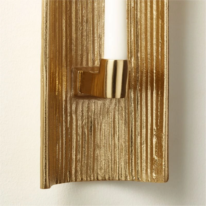 Ripple Brass Wall Sconce Taper Candle Holder 5 Ripple Brass Wall Sconce Taper Candle Holder - Image 3