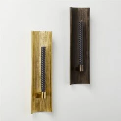 Ripple Bronze Wall Sconce Taper Candle Holder -Nesto Store RippleSconceGroupFHS23