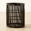 Ronan Black Bamboo Storage Basket Small 1 Ronan Black Bamboo Storage Basket Small -Nesto Store RonanBlkBasketWHndlsSmSHF22