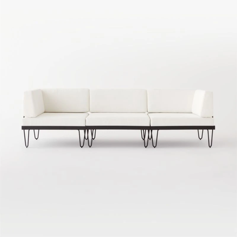 Rossi 3-Piece Outdoor Sectional Sofa With Metal Frame 5 Rossi 3-Piece Outdoor Sectional Sofa With Metal Frame - Image 3