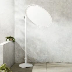 Round Sun Shade White With Base