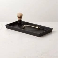 Rubber Coated Black Vanity Tray -Nesto Store RubberBlkCtdVanityTrayROS23