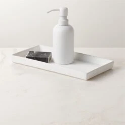 Rubber-Coated White Vanity Tray 8 Rubber-Coated White Vanity Tray -Nesto Store RubberWhtCtdTankTrayROS23