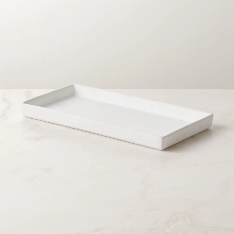 Rubber-Coated White Vanity Tray 3 Rubber-Coated White Vanity Tray