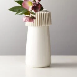 Ruff White Porcelain Vase 11 Ruff White Porcelain Vase -Nesto Store RuffWhiteVaseROF20